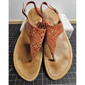 UGG Australia women strap‎ leather coral Thong sandals flat Sz 8